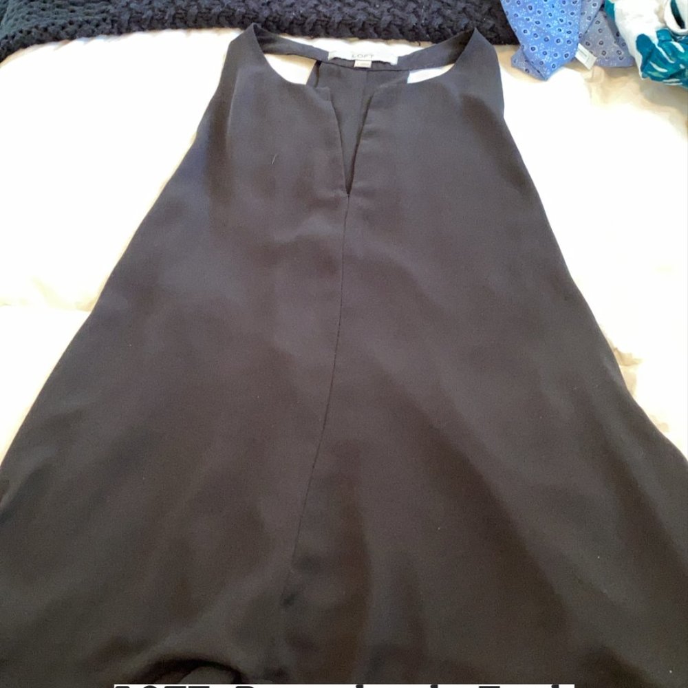 LOFT Black Razor Back Tank Top